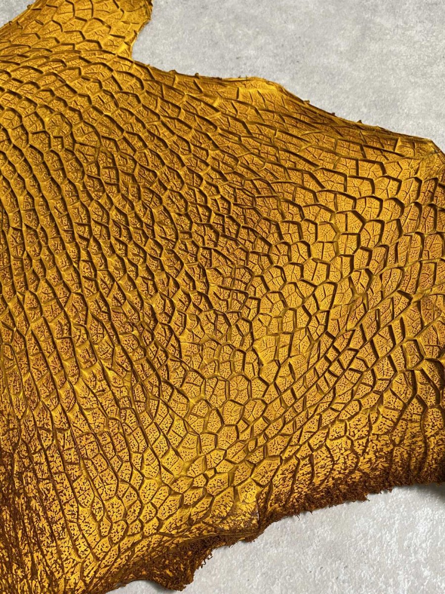 画像3: 牛革　ハチノス(牛の胃袋)　イエロー (3)