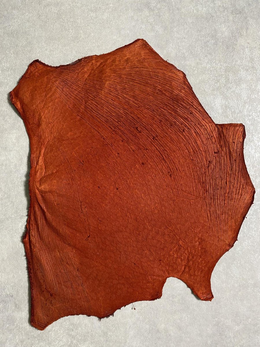 画像6: 牛革 ハチノス(牛の胃袋) 赤茶 (6)