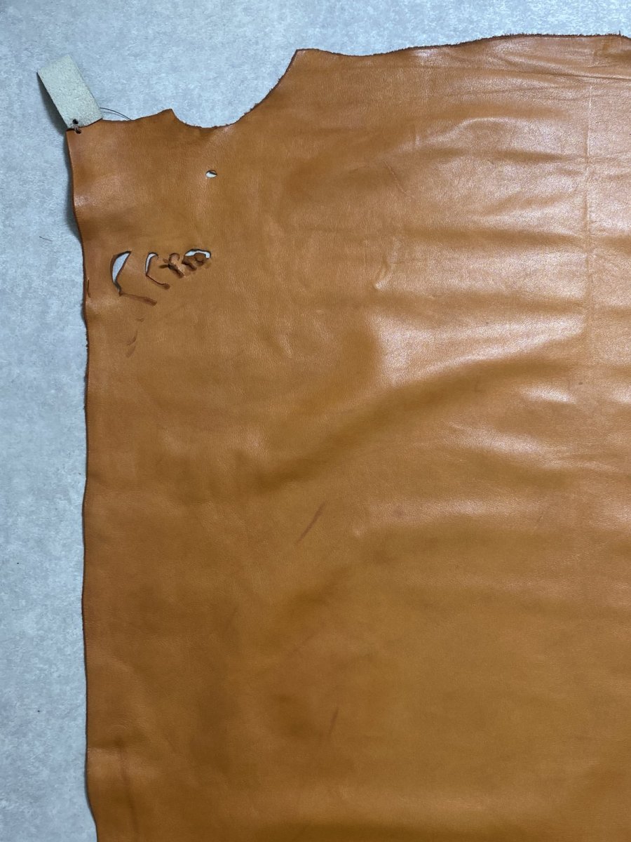 画像2: 牛革　スムースレザー　キャメル (2)