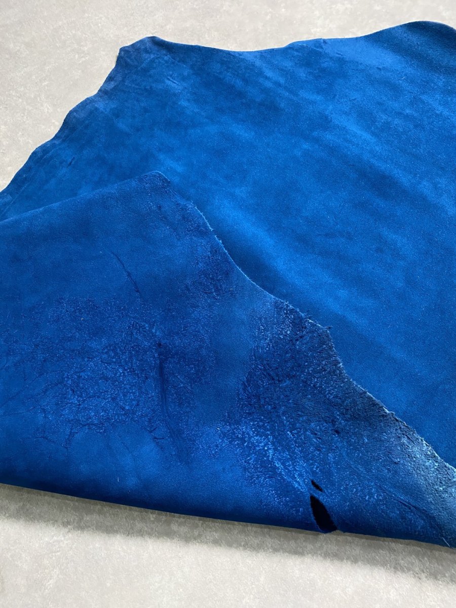 画像5: ベロア　ブルー 　牛革 (5)