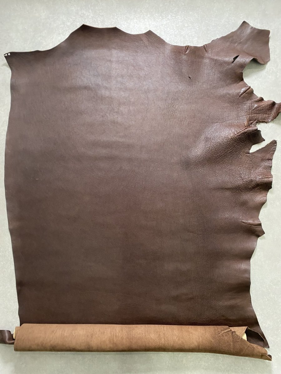 画像1: 牛革　シボオイル　チョコ　レザークラフト　 (1)