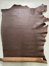 画像1: 牛革　シボオイル　チョコ　レザークラフト　 (1)