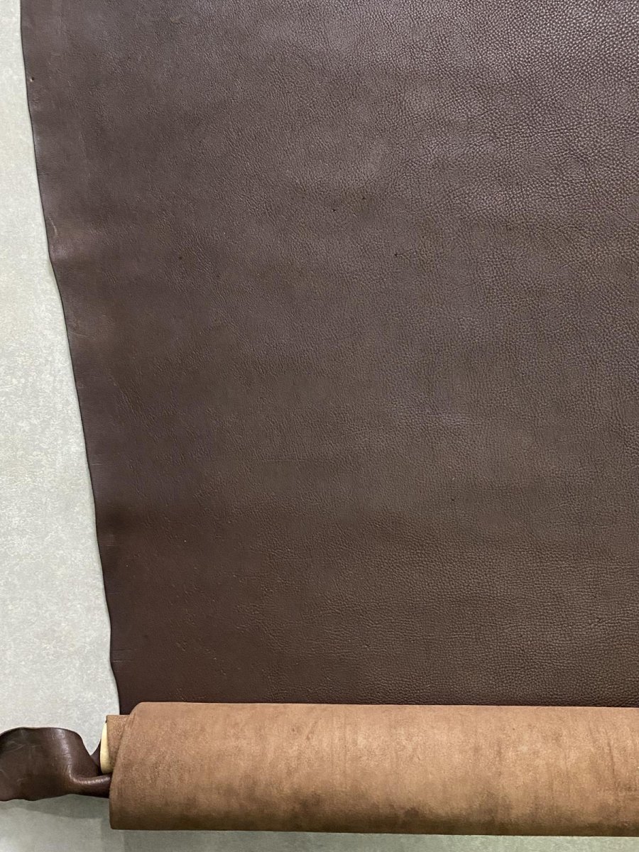 画像4: 牛革　シボオイル　チョコ　レザークラフト　 (4)