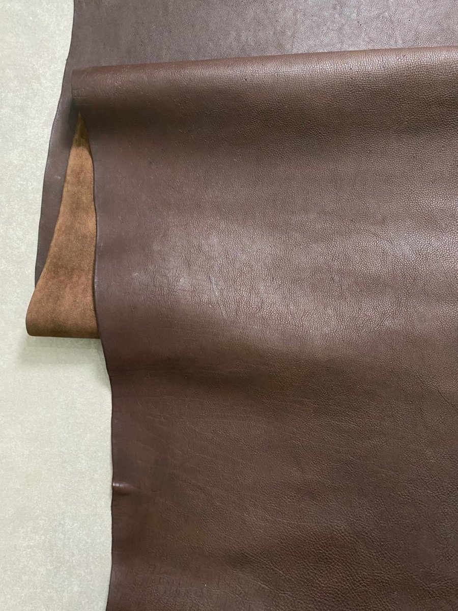 画像7: 牛革　シボオイル　チョコ　レザークラフト　 (7)