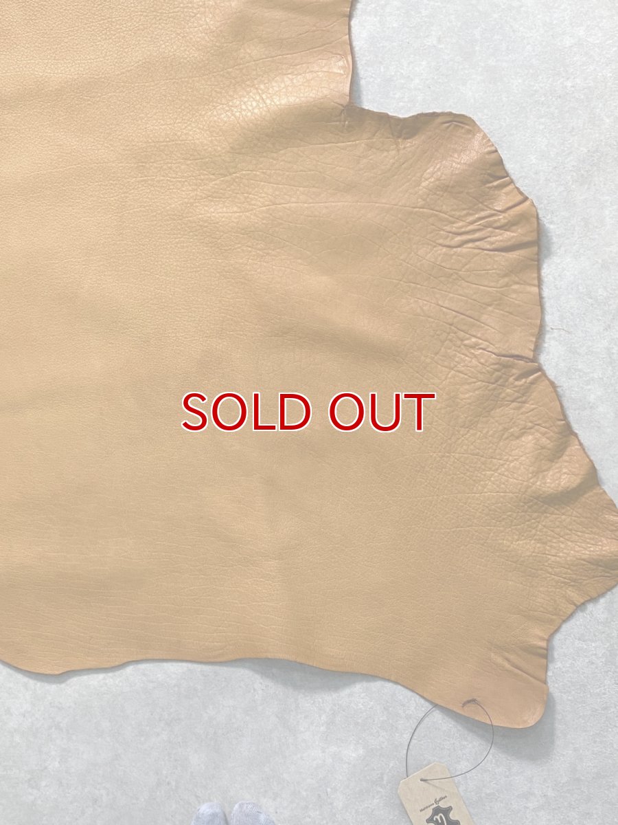 画像6: 牛革　ソフトバッファロー　キャメル　レザー (6)