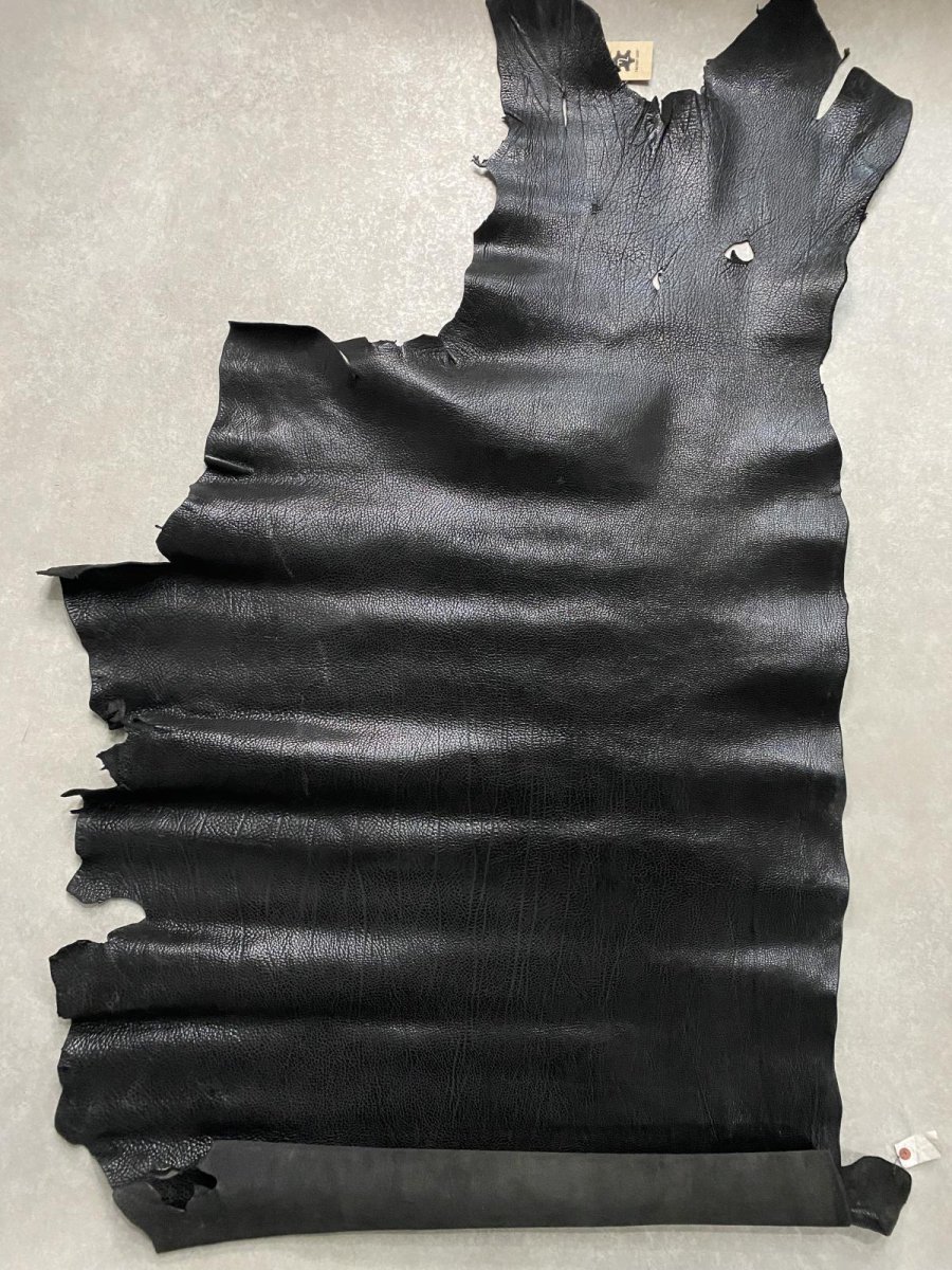 画像1: 牛革 ショルダー(シュリンク型押) ブラック レザークラフト (1)