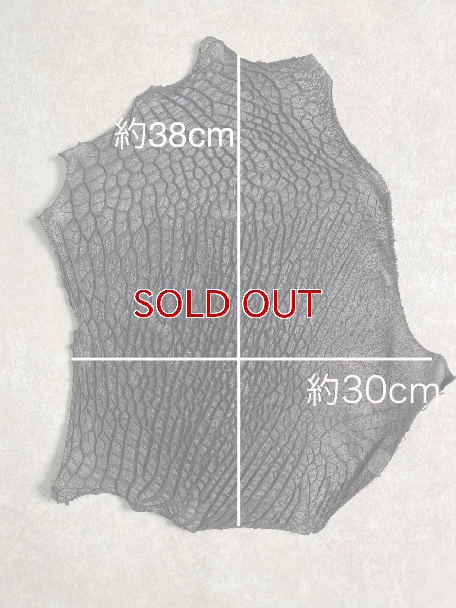 画像7: 牛革 ハチノス(牛の胃袋) ブラック  Sサイズ (7)