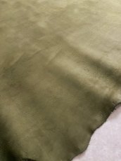 画像4: 牛革　ヌバック　カーキ (4)