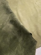 画像5: 牛革　ヌバック　カーキ (5)