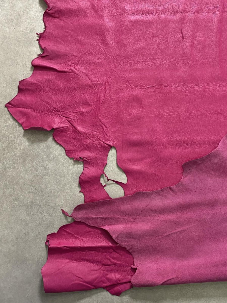 画像6: 牛革　クロームソフト　ショッキングピンク　レザークラフト　 (6)