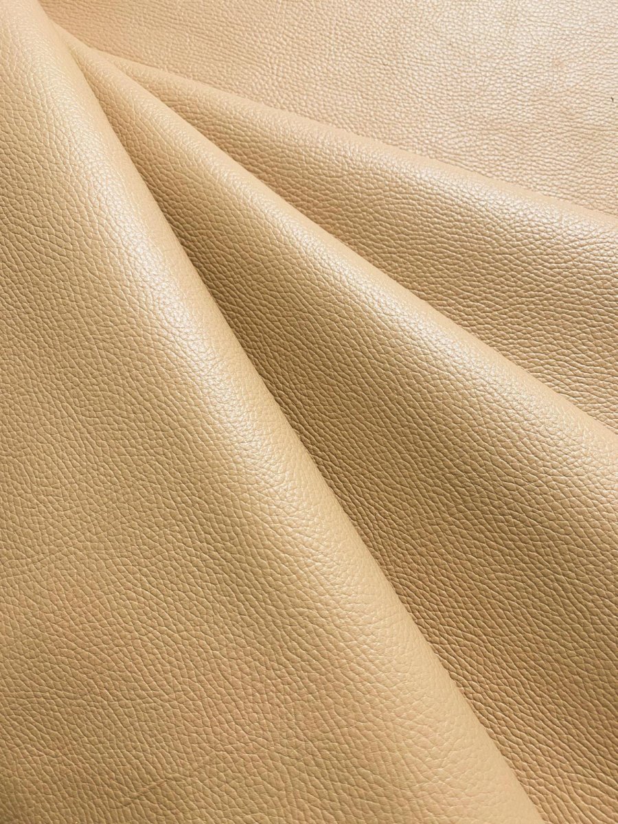画像2: 牛革　シュリンクノボ　ベージュ　レザークラフト (2)
