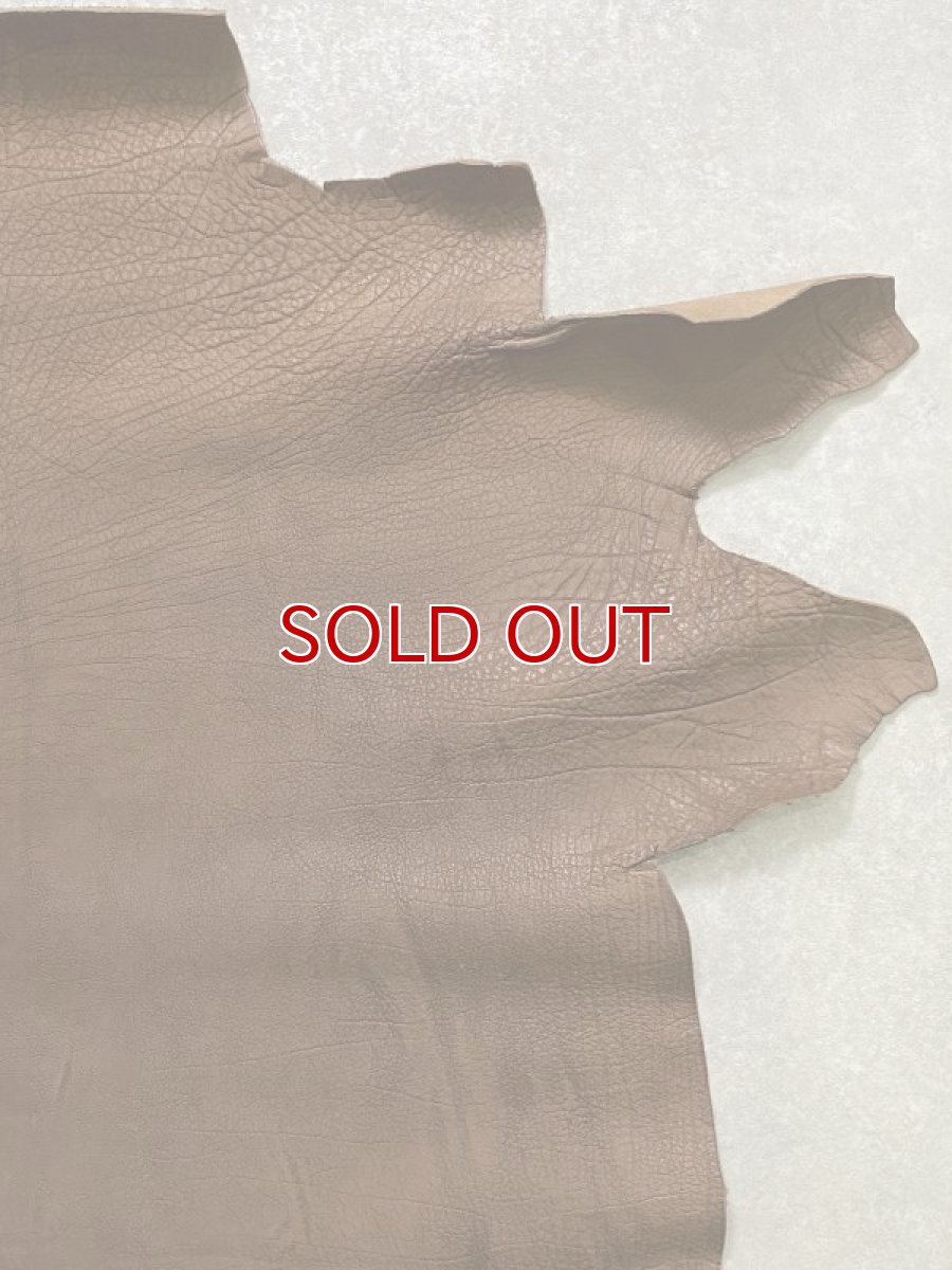 画像4: 牛革　ヌバックバッファロー　ブラウン　レザー (4)