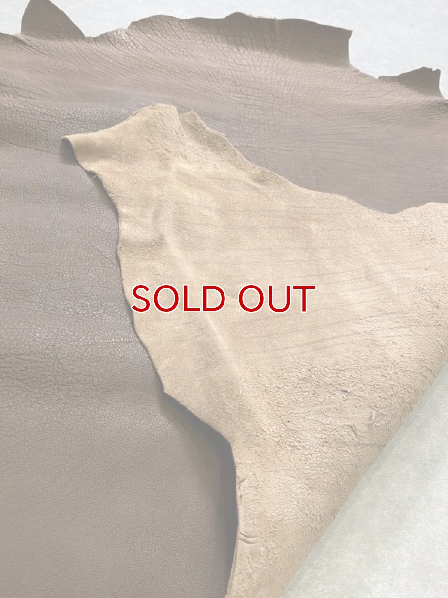 画像8: 牛革　ヌバックバッファロー　ブラウン　レザー (8)