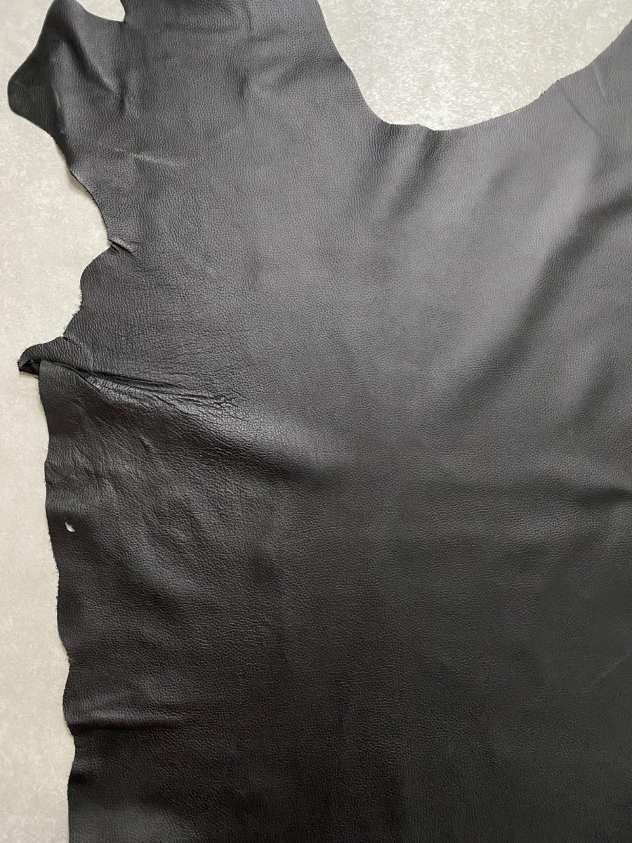 画像6: 牛革　シュリンクノボ　ブラック　レザークラフト (6)