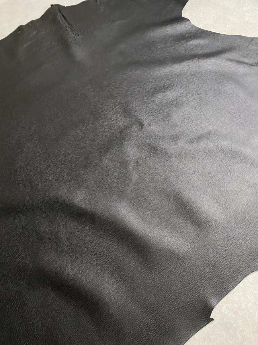 画像5: 牛革　シュリンクノボ　ブラック　レザークラフト (5)