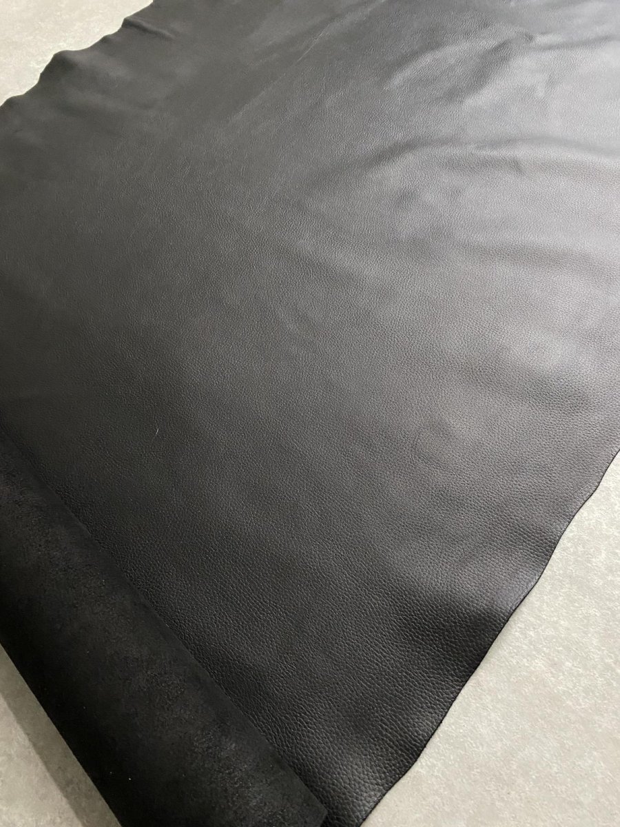 画像4: 牛革　シュリンクノボ　ブラック　レザークラフト (4)