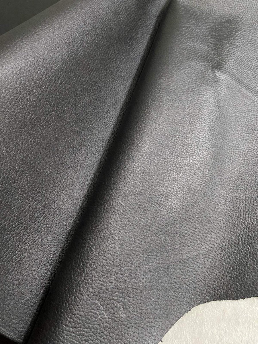 画像3: 牛革　シュリンクノボ　ブラック　レザークラフト (3)