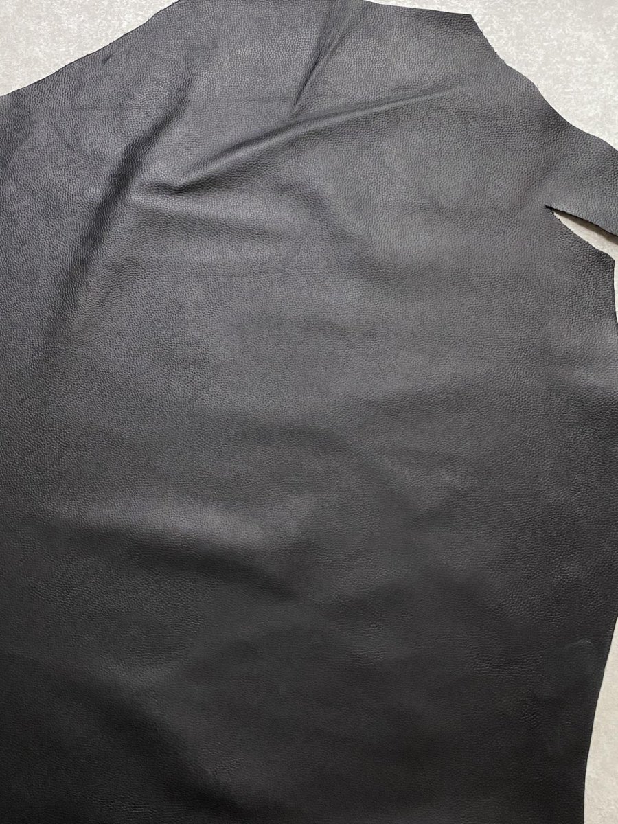 画像6: 牛革　シュリンクノボ　ブラック　レザークラフト (6)