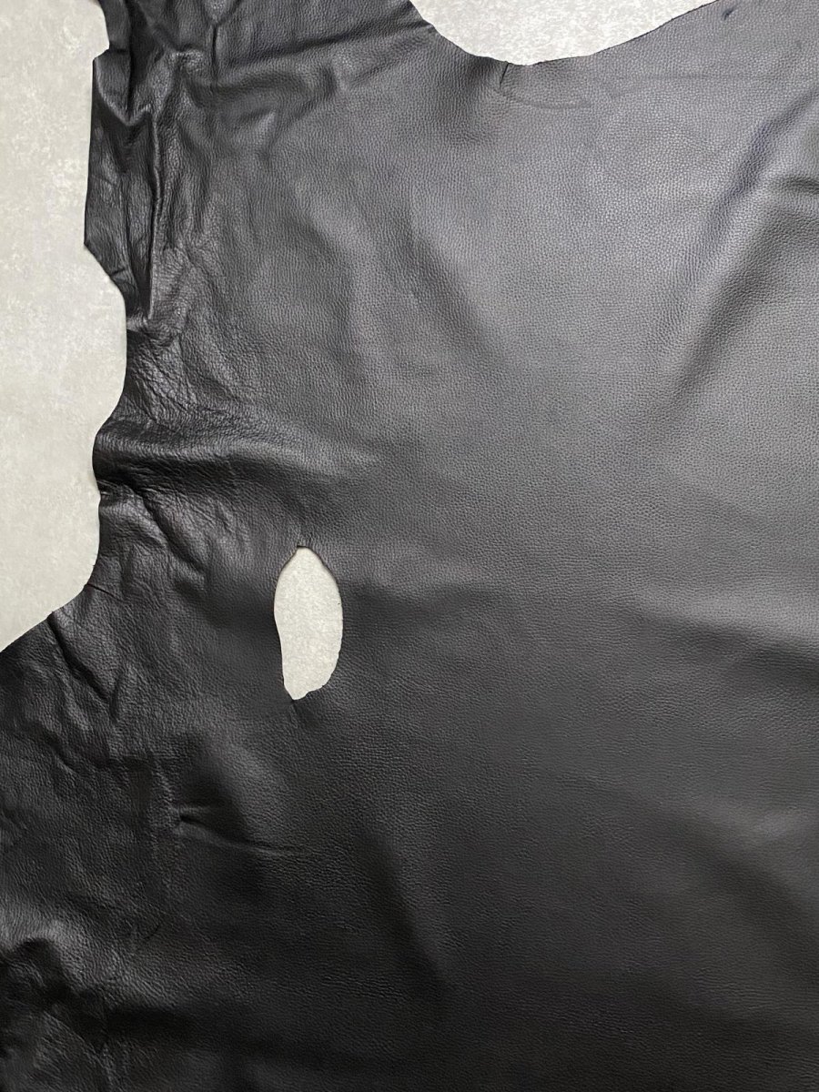 画像7: 牛革　シュリンクノボ　ブラック　レザークラフト (7)