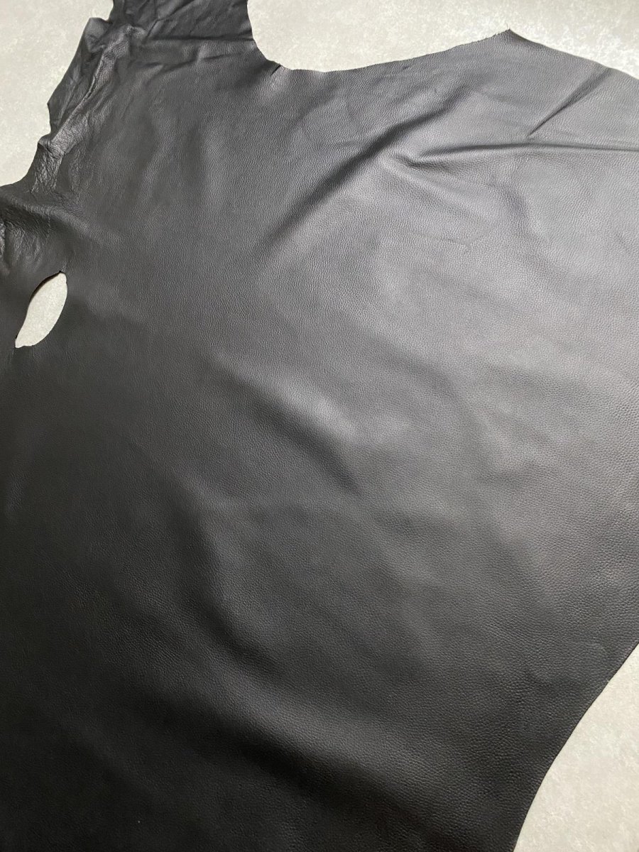 画像5: 牛革　シュリンクノボ　ブラック　レザークラフト (5)