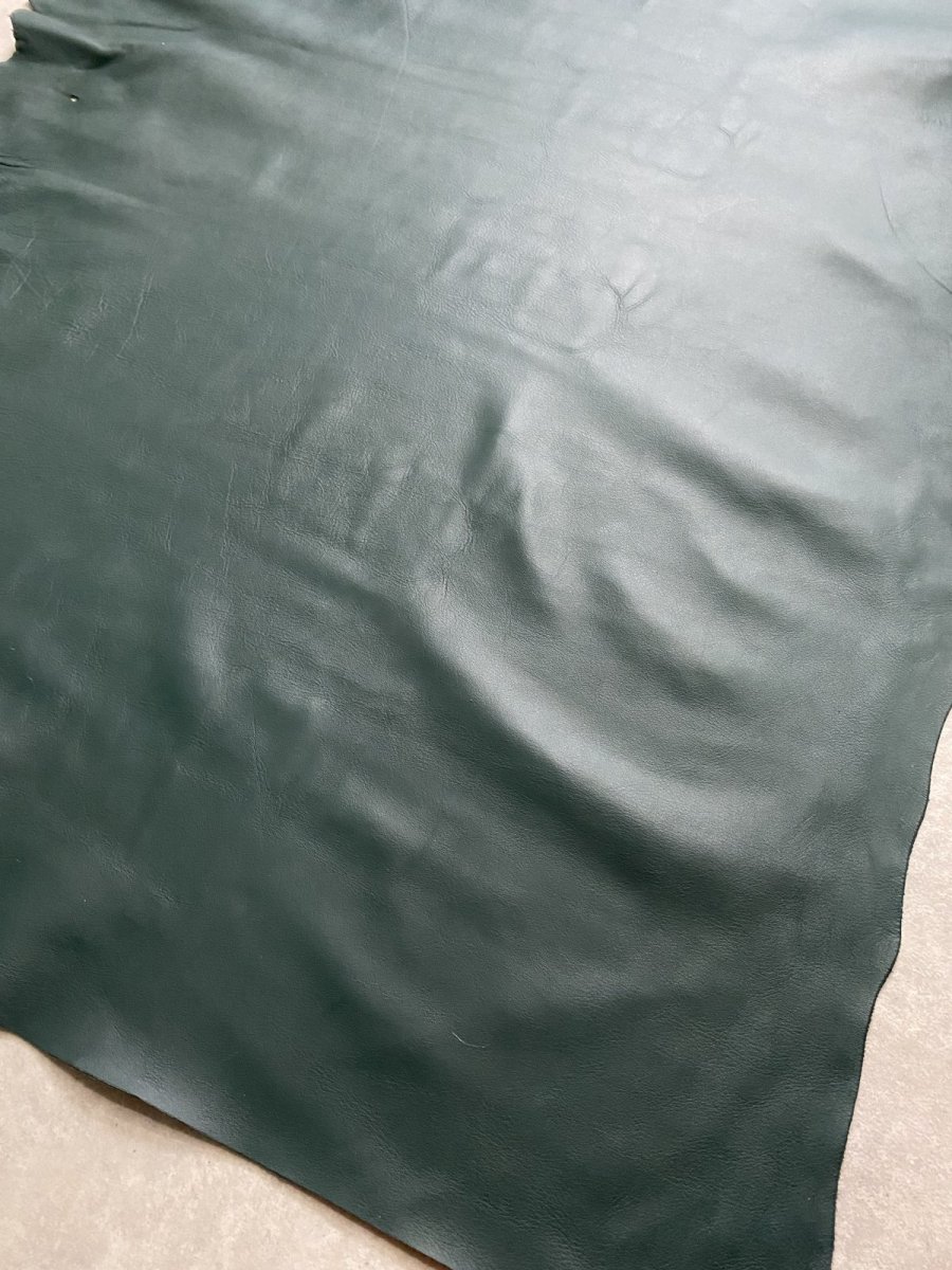 画像5: 牛革　ソフトスムース　Dグリーン　レザークラフト (5)