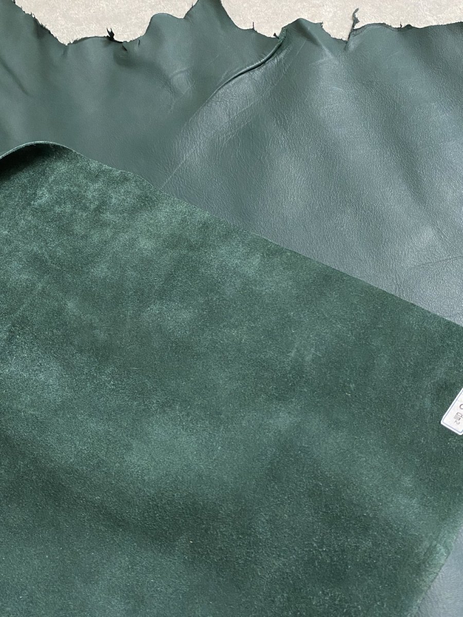 画像9: 牛革　ソフトスムース　Dグリーン　レザークラフト (9)