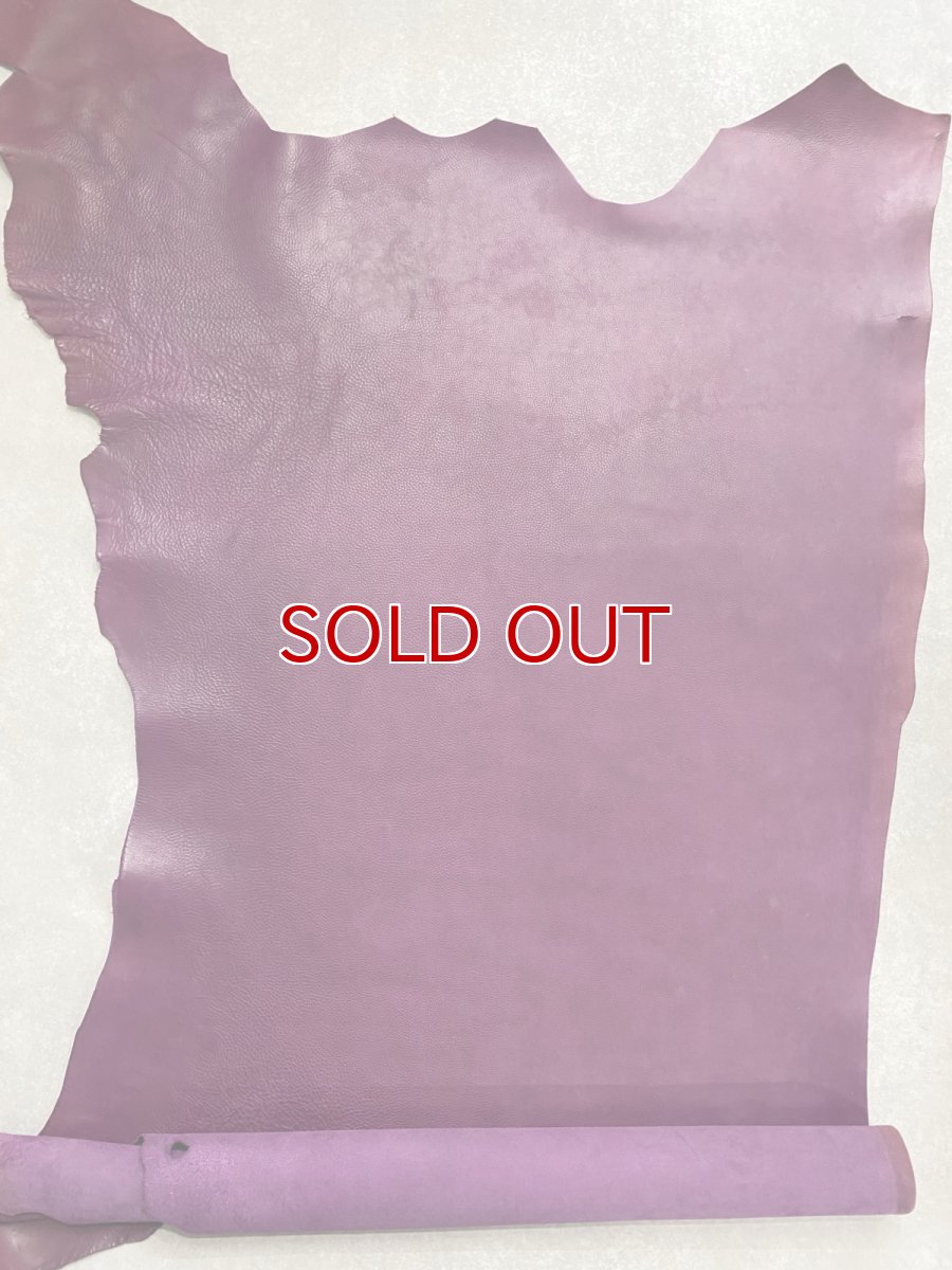 画像1: 牛革 オイルヌメ　パープル　レザー　レザークラフト (1)