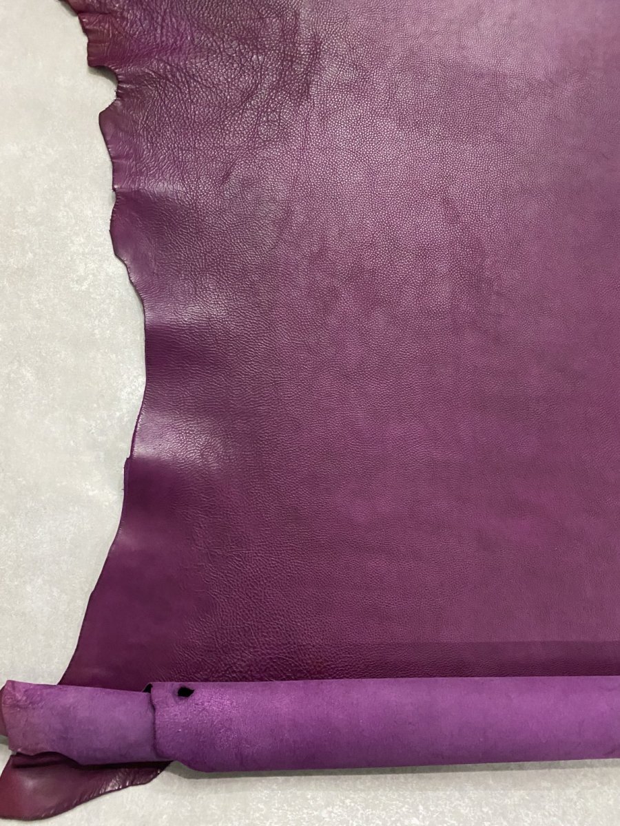 画像6: 牛革 オイルヌメ　パープル　レザー　レザークラフト (6)