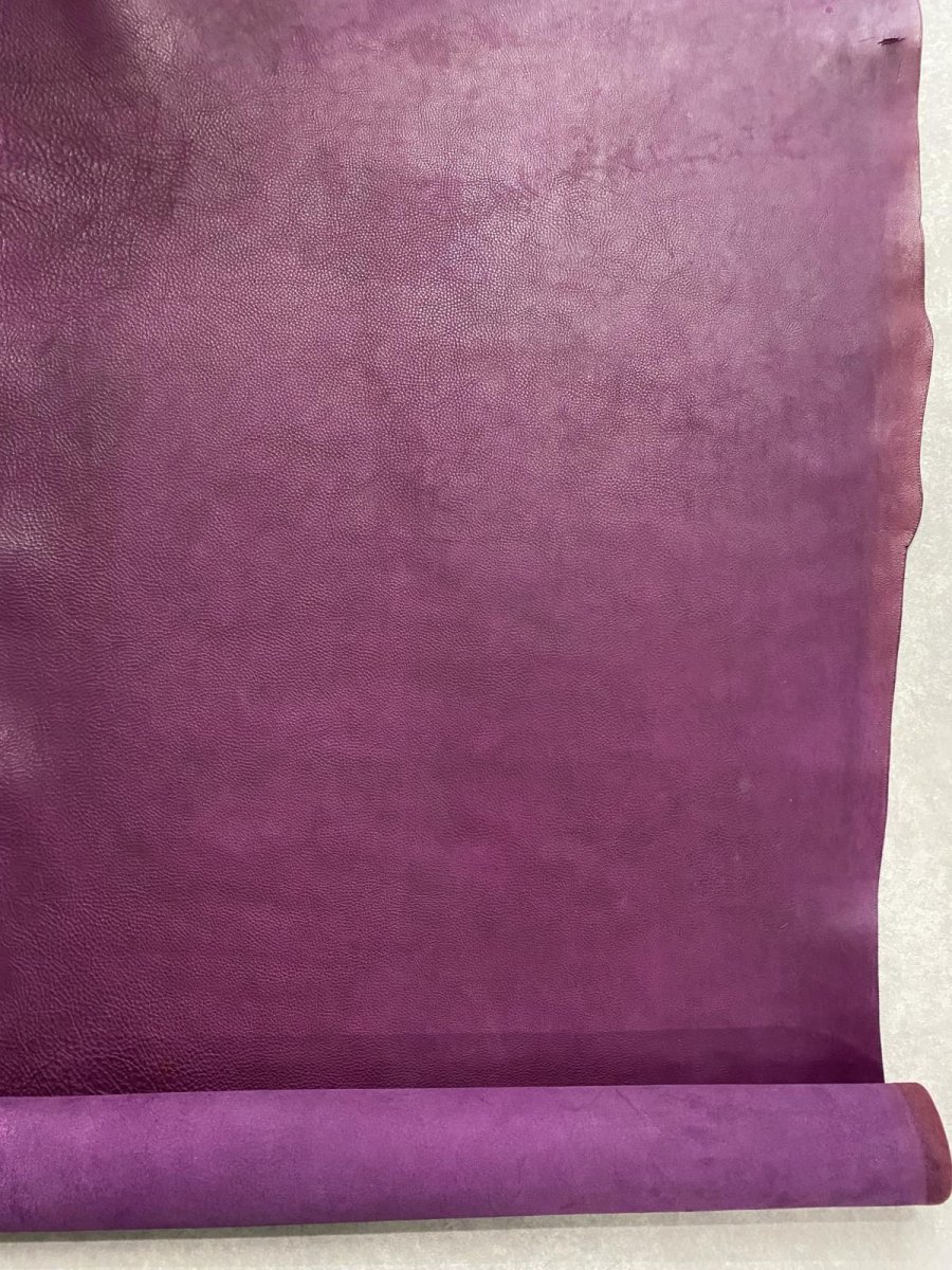 画像5: 牛革 オイルヌメ　パープル　レザー　レザークラフト (5)