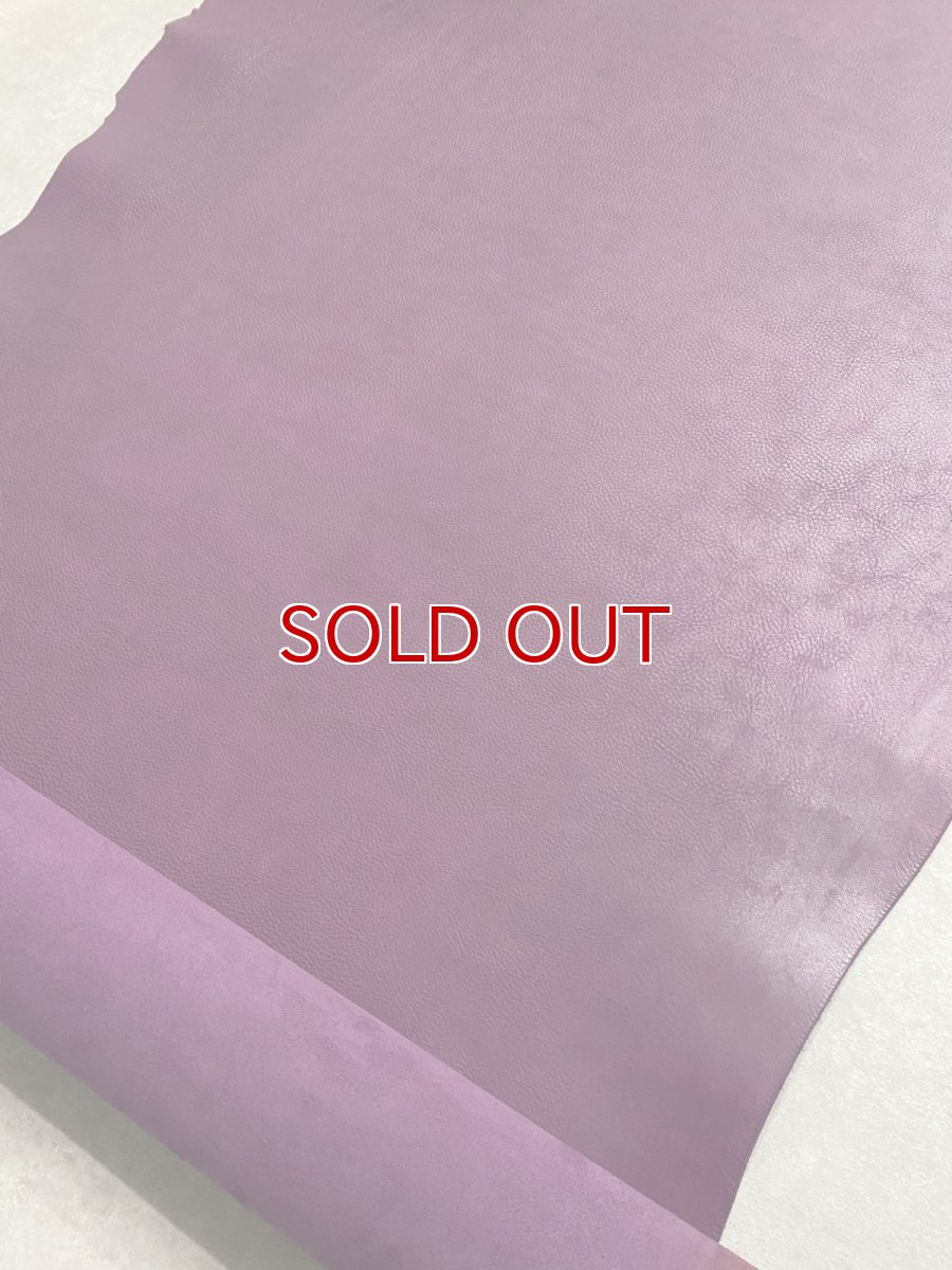 画像3: 牛革 オイルヌメ　パープル　レザー　レザークラフト (3)