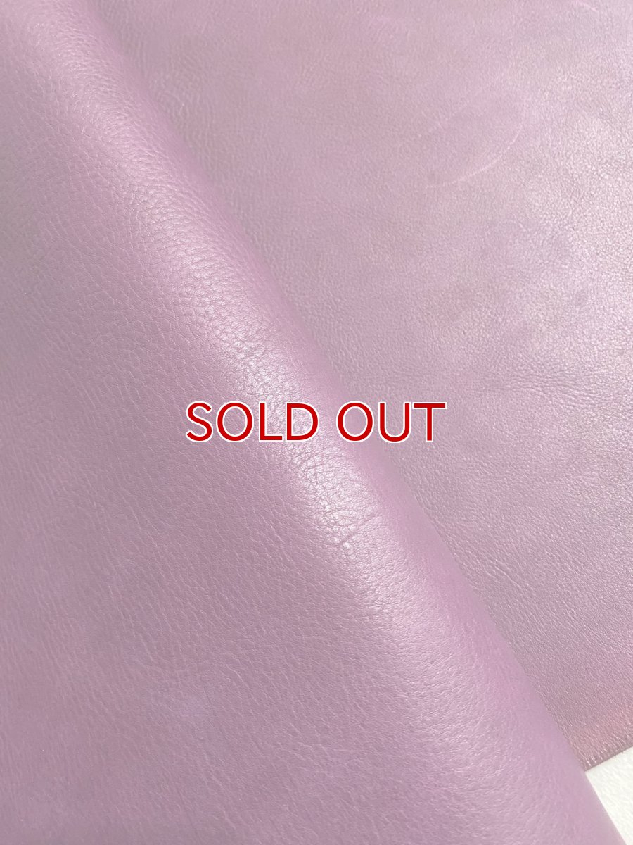 画像2: 牛革 オイルヌメ　パープル　レザー　レザークラフト (2)