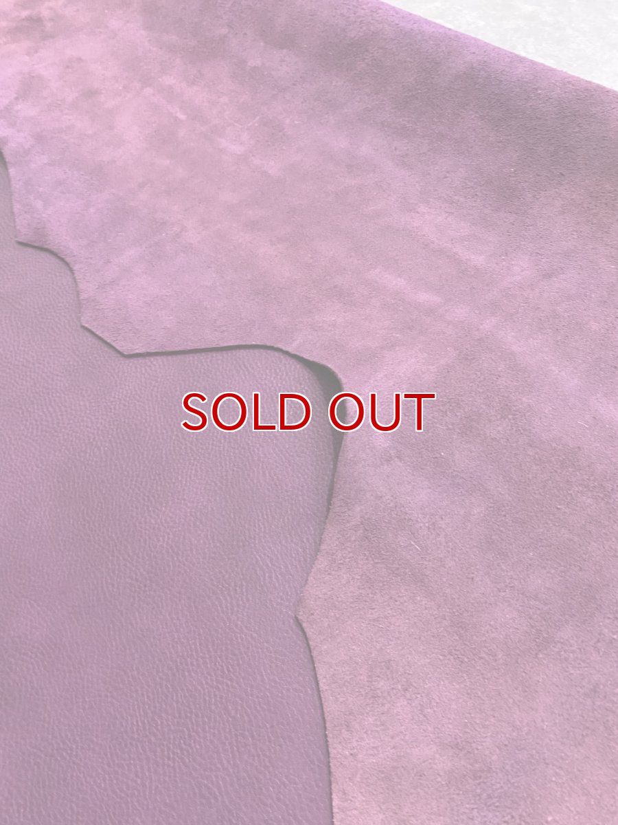 画像8: 牛革 オイルヌメ　パープル　レザー　レザークラフト (8)