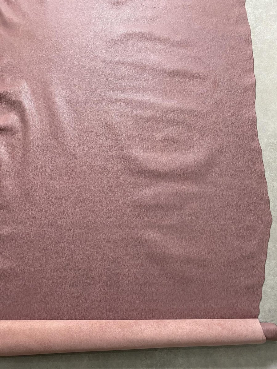 画像7: 牛革　シュリンク型押し　ピンク　レザークラフト (7)