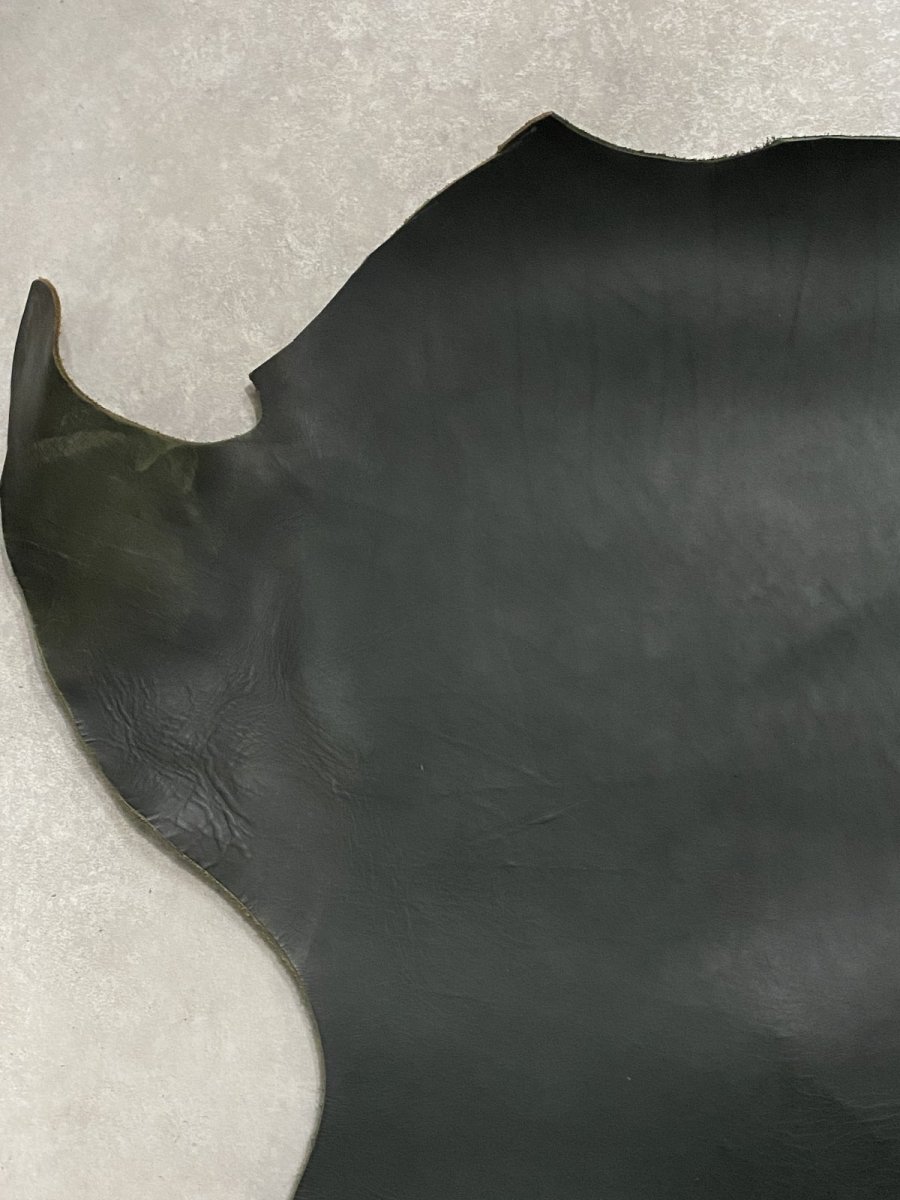 画像3: 牛革   オイルヌメ革　ダークグリーン (3)