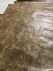 画像7: 牛革　オイルアップ　カーキ　レザークラフト (7)