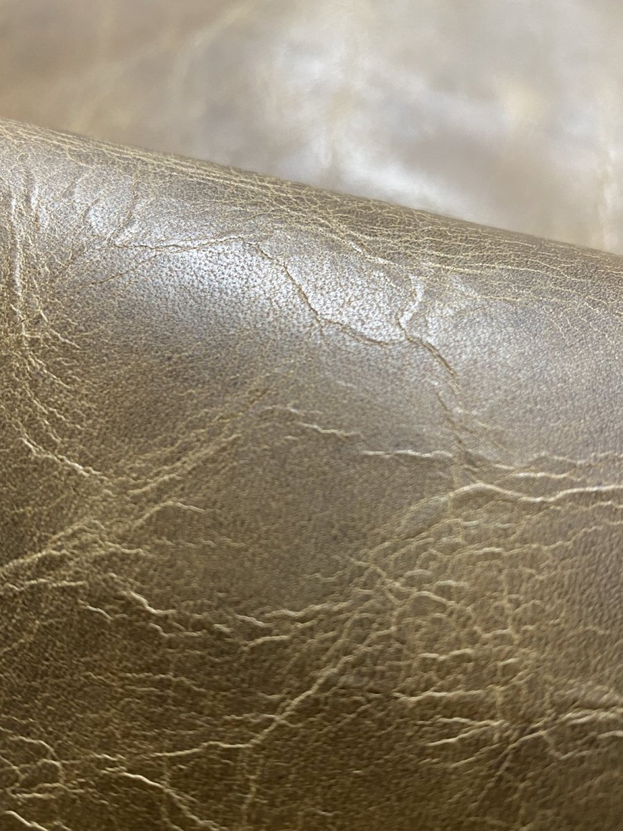 画像7: 牛革　オイルアップ　カーキ　レザークラフト (7)