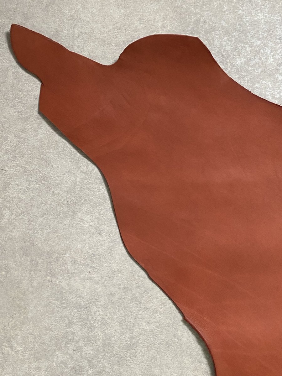 画像3: 牛革　オイルスムース　マットレッド　レザークラフト (3)