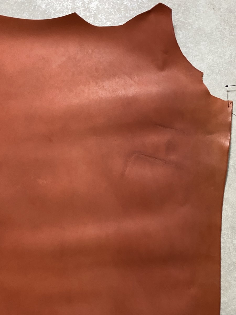 画像5: 牛革　オイルスムース　マットレッド　レザークラフト (5)