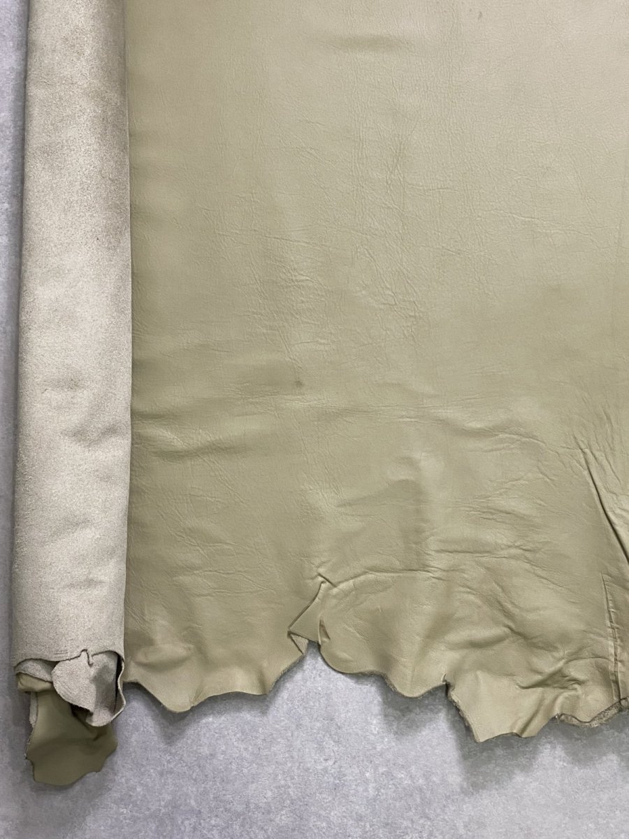 画像4: 牛革　クロームソフト　ウグイス　レザークラフト　 (4)