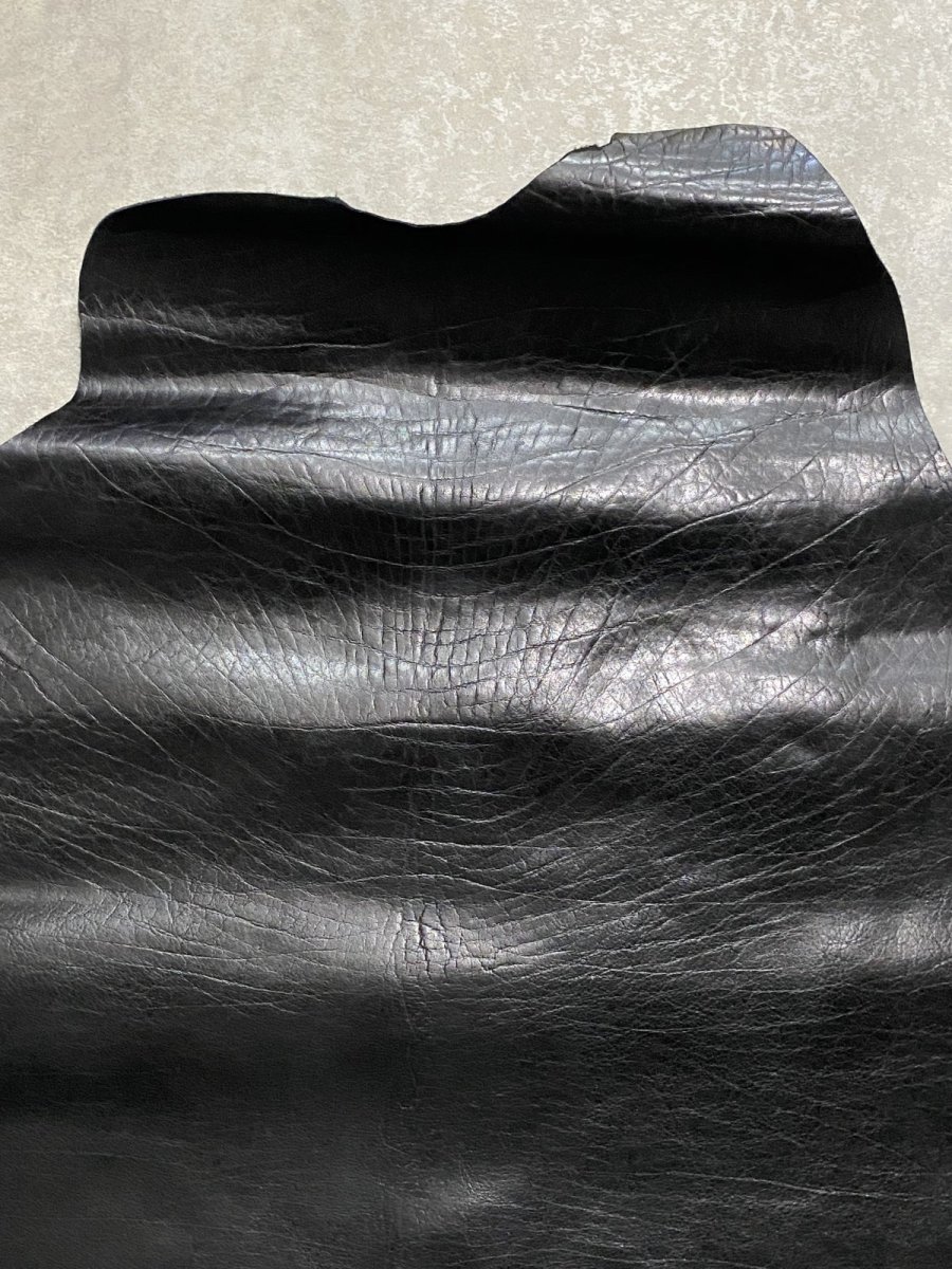 画像4: 牛革　バッファロー　ブラック　レザー (4)