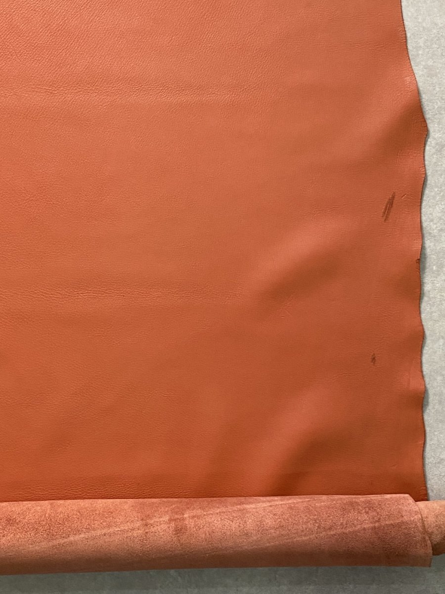 画像8: 牛革　シボ　オレンジ　レザークラフト　 (8)