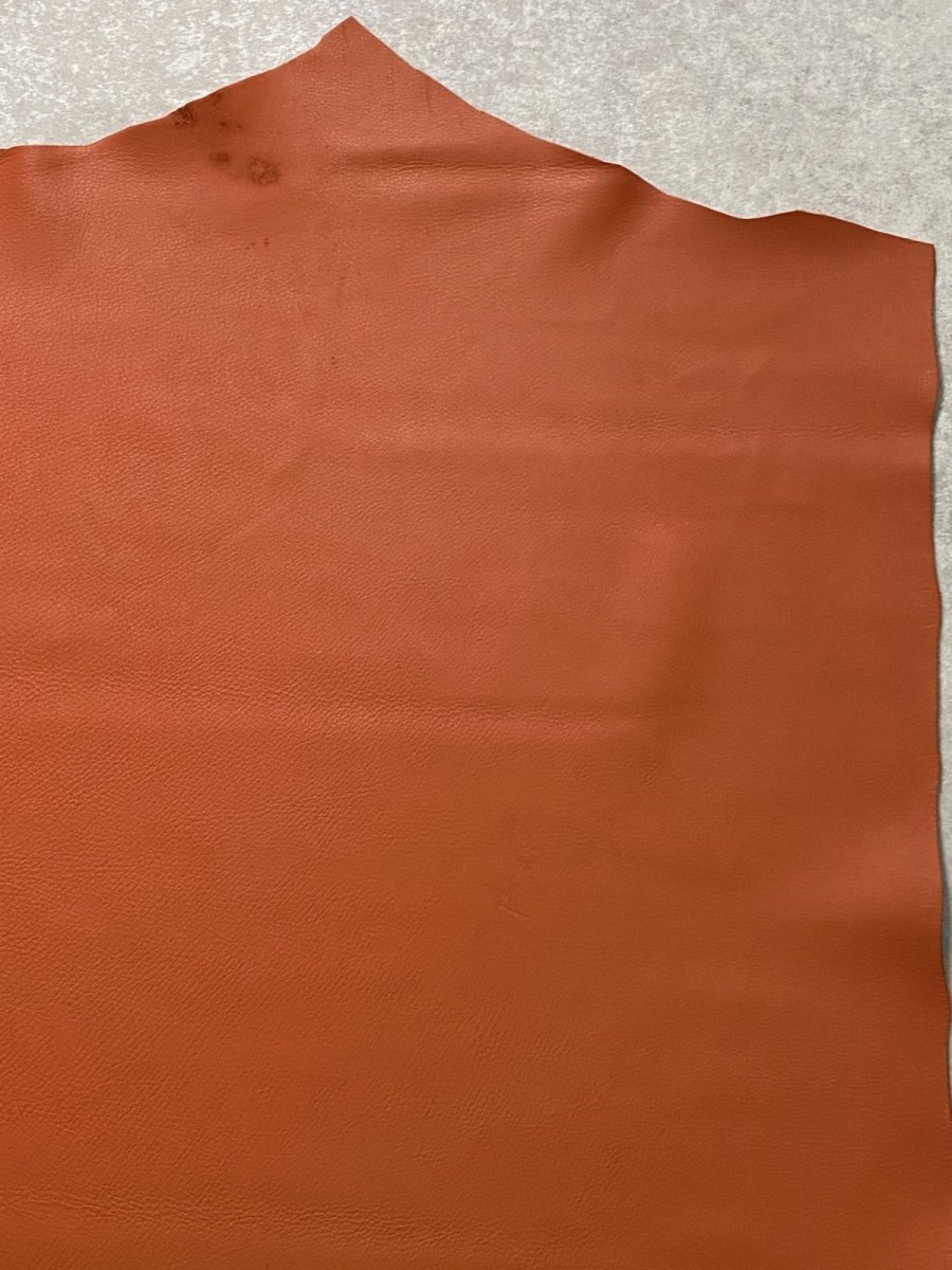 画像6: 牛革　シボ　オレンジ　レザークラフト　 (6)