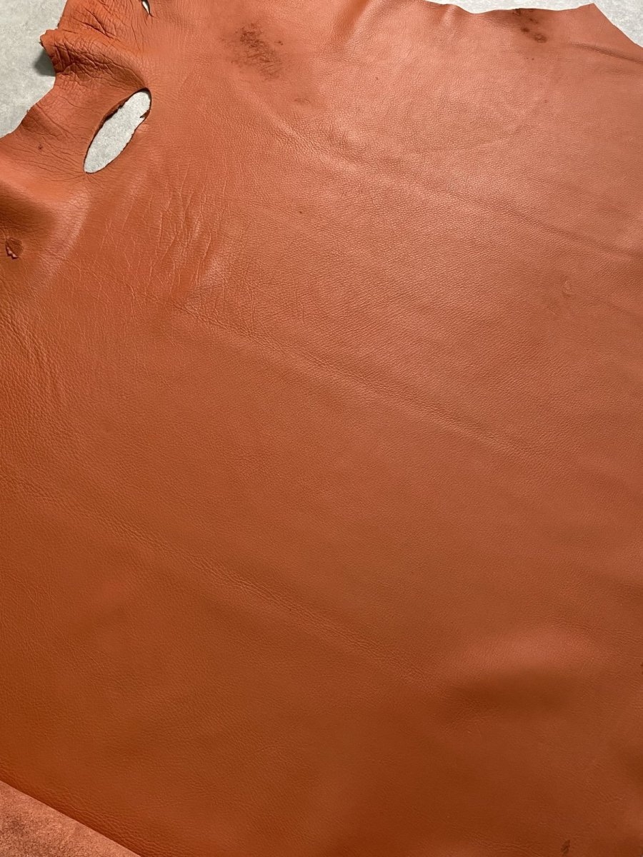 画像9: 牛革　シボ　オレンジ　レザークラフト　 (9)