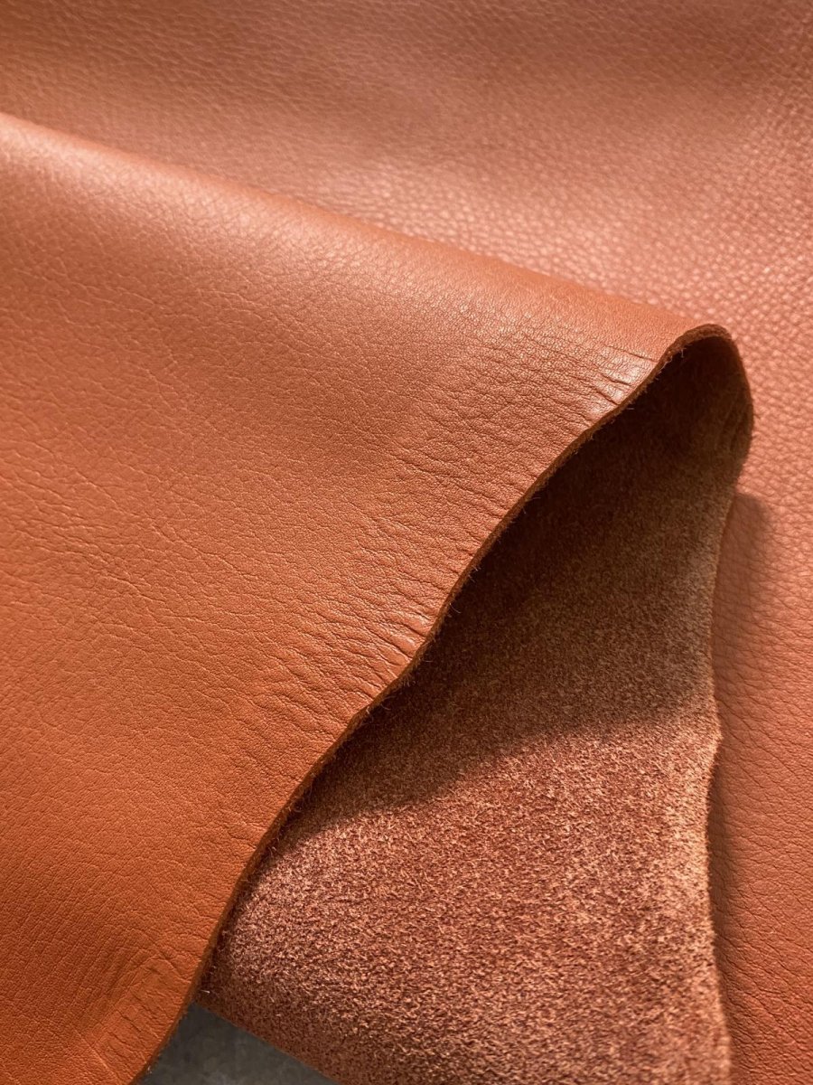 画像10: 牛革　シボ　オレンジ　レザークラフト　 (10)