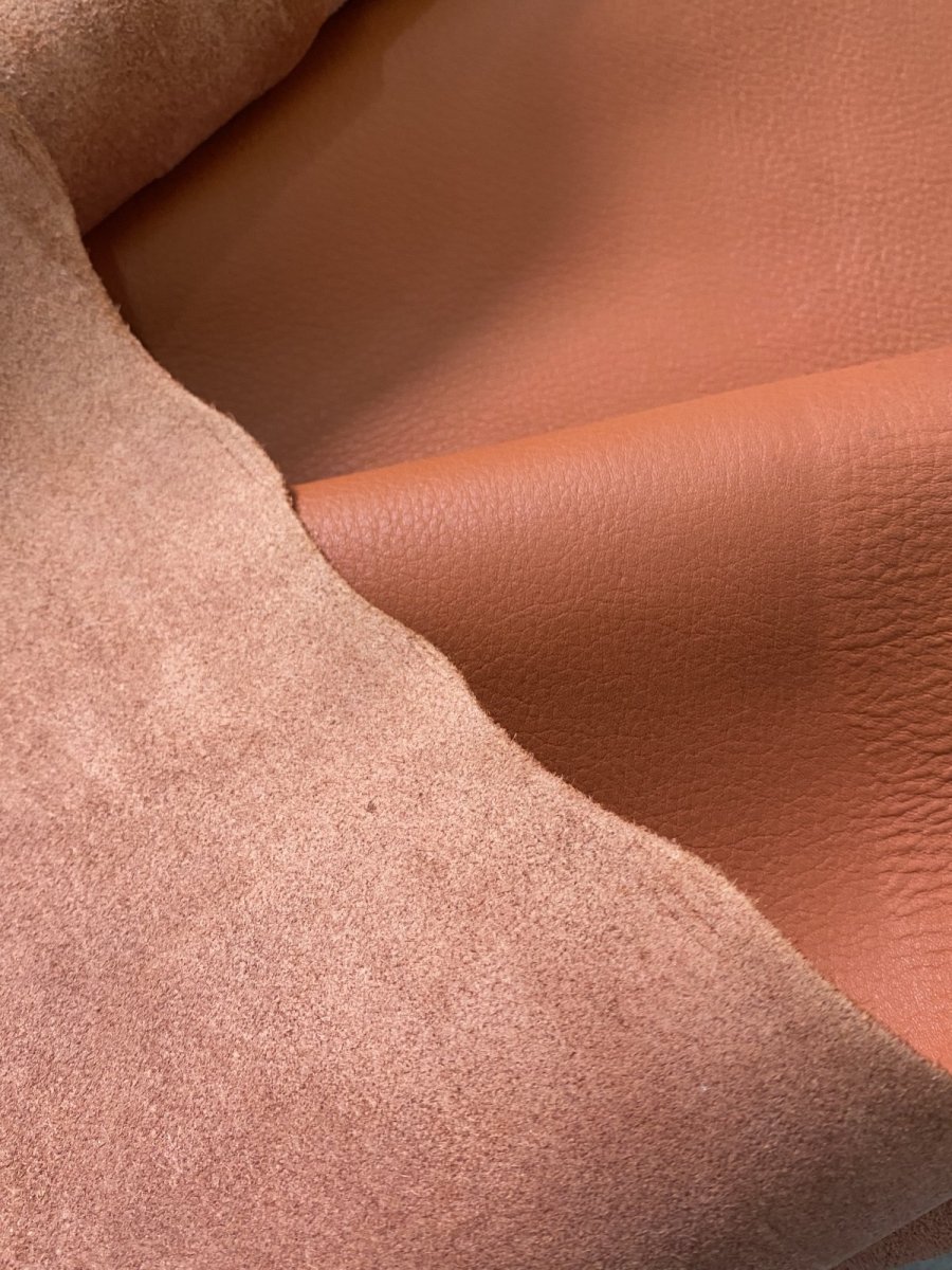 画像11: 牛革　シボ　オレンジ　レザークラフト　 (11)