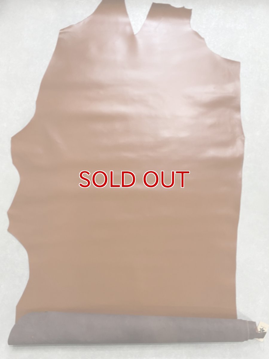 画像1: 牛革　ガラスレザー　ブラウン　レザークラフト (1)