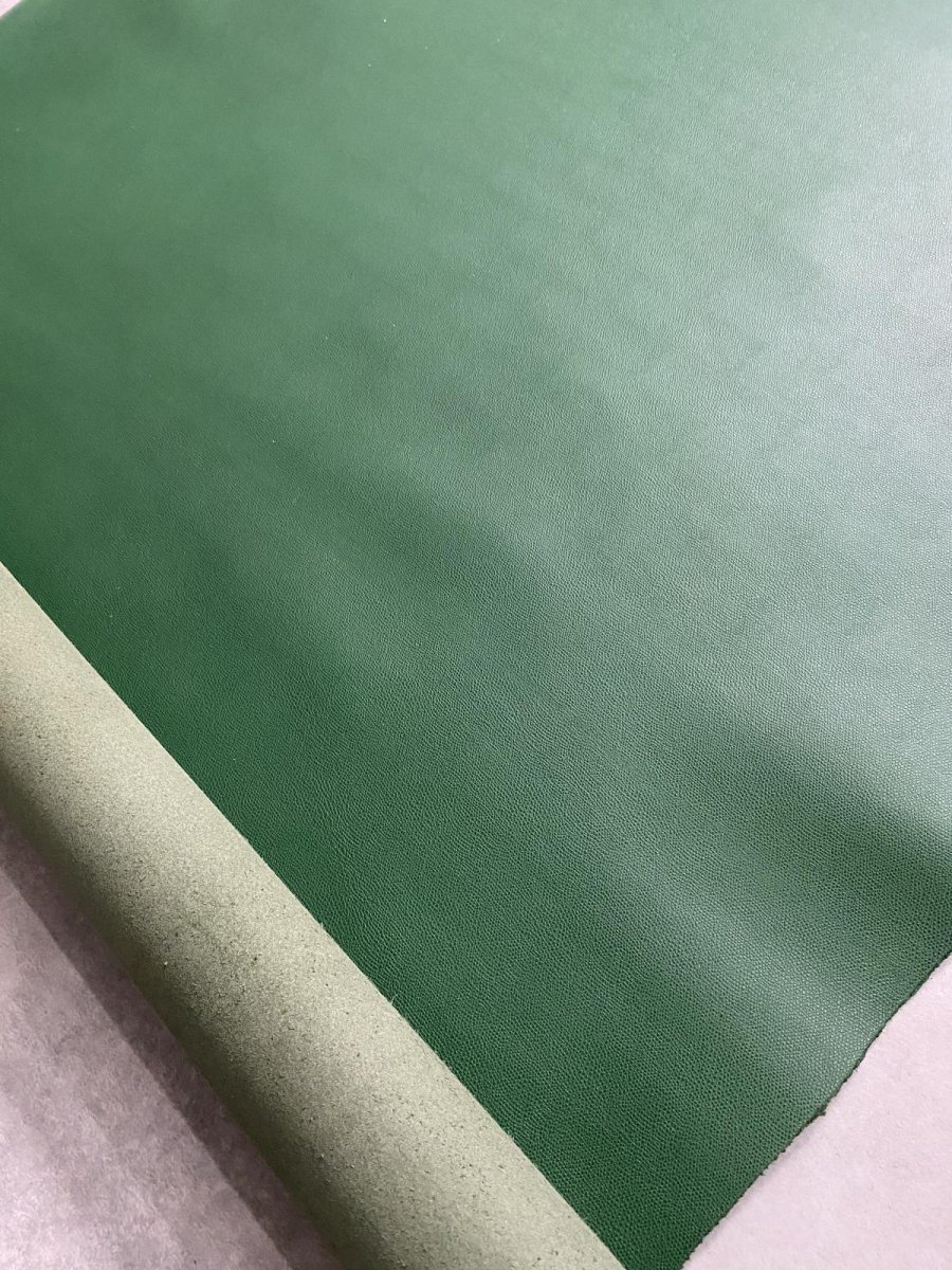 画像6: 牛革　クシュベル　モスグリーン　レザークラフト (6)