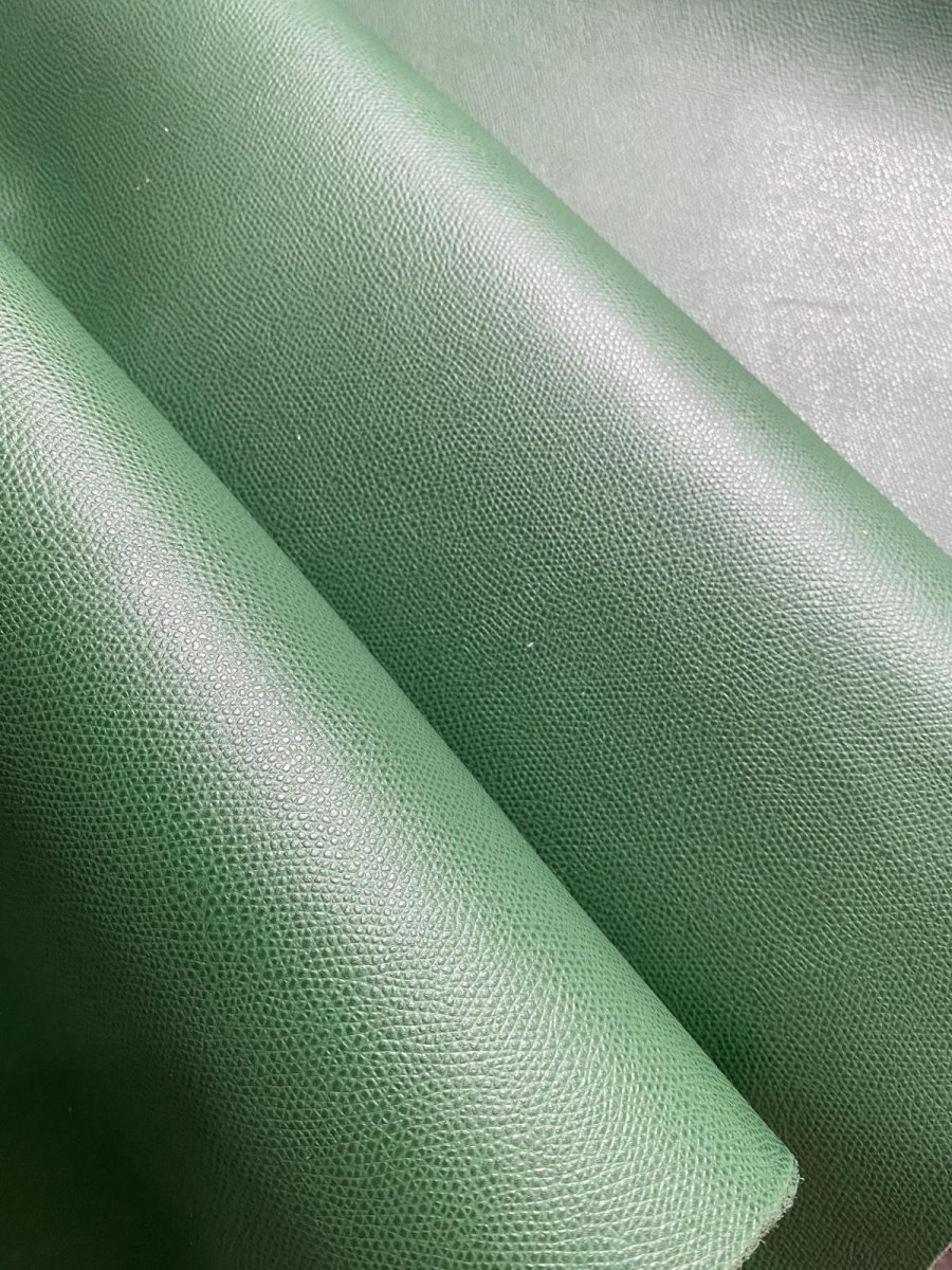 画像3: 牛革　クシュベル　モスグリーン　レザークラフト (3)