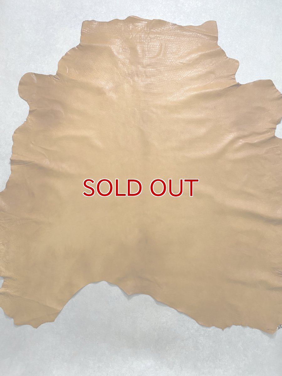 画像1: 牛革　ソフトバッファロー　キャメル　レザー (1)