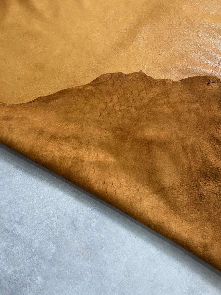 画像10: 牛革　ソフトバッファロー　キャメル　レザー (10)